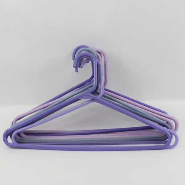 Lot of 10 Plastic Clothes Hangers Purple Blue Pink Teal Closet Organizer