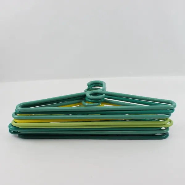 Lot of 10 Green & Yellow Clothes Hangers Closet Organization