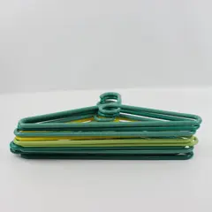Lot of 10 Green & Yellow Clothes Hangers Closet Organization