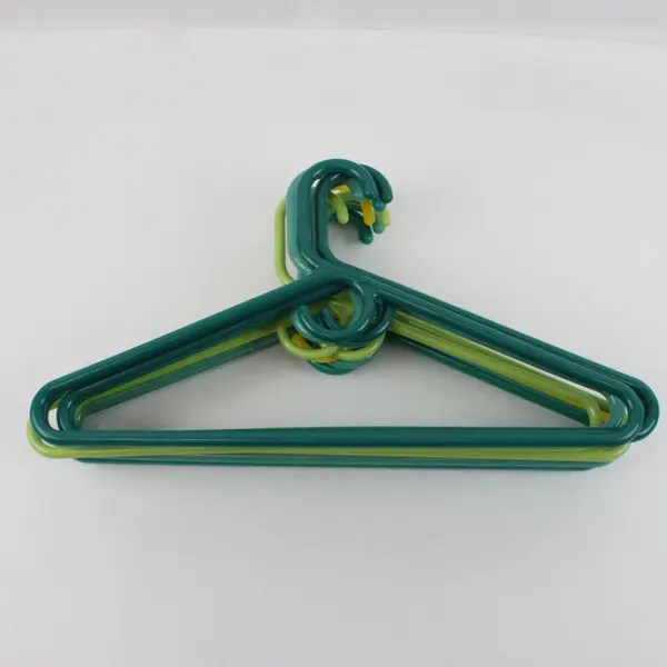 Lot of 10 Green & Yellow Clothes Hangers Closet Organization