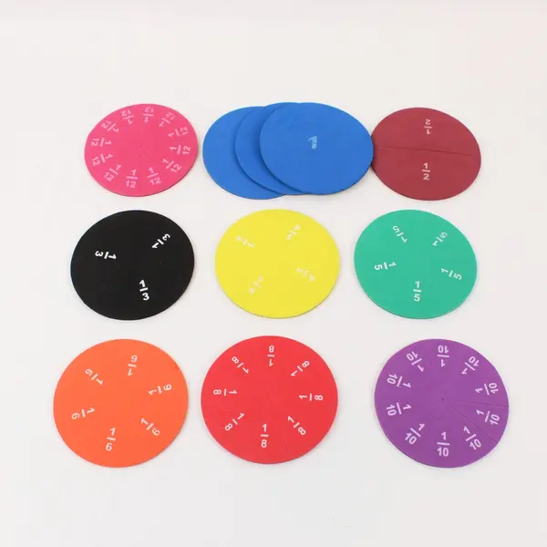 Lot of Magnetic Foam Fraction Circles Homeschool Math Manipulatives