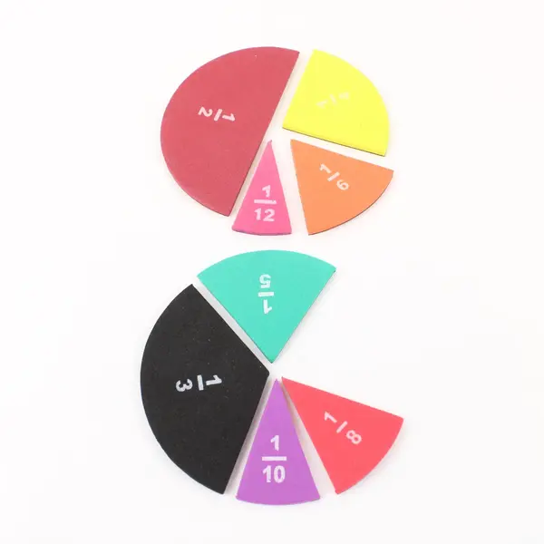 Lot of Magnetic Foam Fraction Circles Homeschool Math Manipulatives