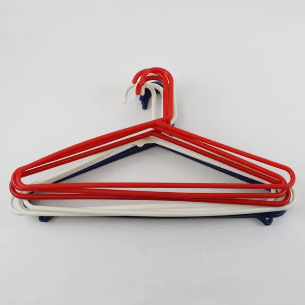 Lot of 10 Red White Blue Plastic Clothes Hangers