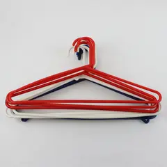 Lot of 10 Red White Blue Plastic Clothes Hangers