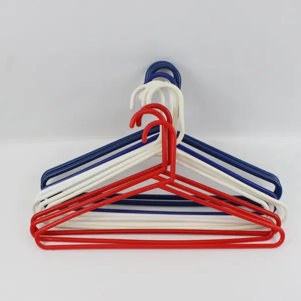Lot of 10 Red White Blue Plastic Clothes Hangers