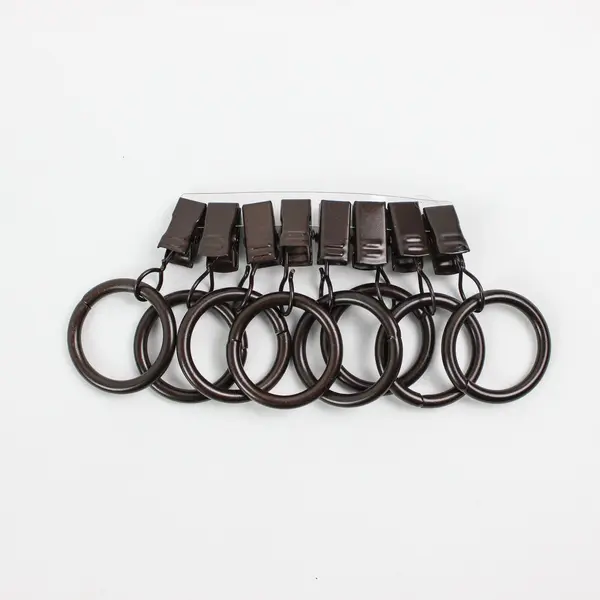Lot of Approx 25 Metal Curtain Clip Rings Black Dark Bronze 3 White Felt Pads