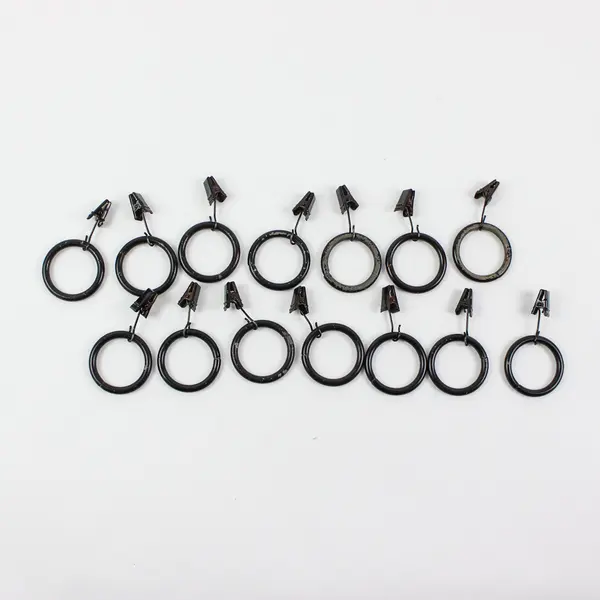 Lot of Approx 25 Metal Curtain Clip Rings Black Dark Bronze 3 White Felt Pads