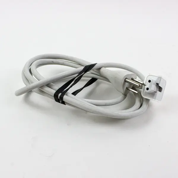 Apple-Style White Power Adapter Extension Cable 3-Prong Plug Untested