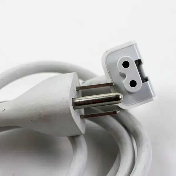 Apple-Style White Power Adapter Extension Cable 3-Prong Plug Untested