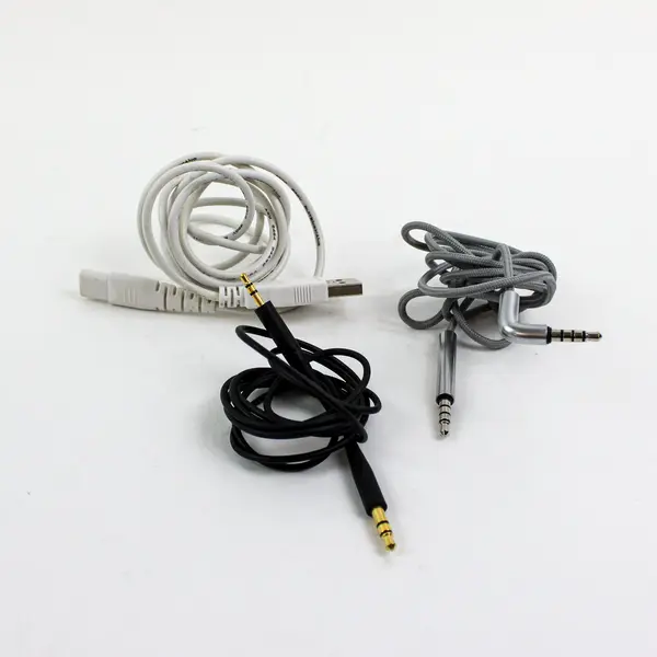 Lot of 3 Assorted Audio Cables Mixed Connectors Black White Gray