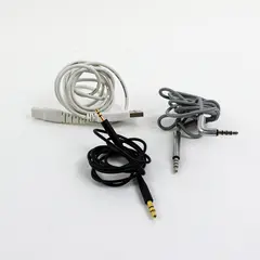 Lot of 3 Assorted Audio Cables Mixed Connectors Black White Gray