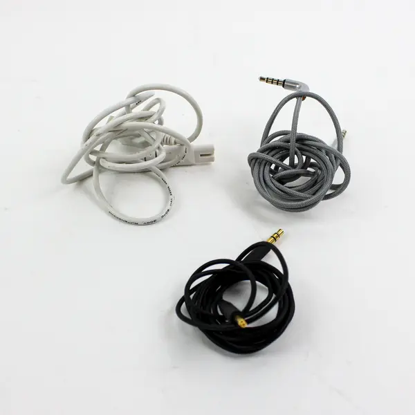 Lot of 3 Assorted Audio Cables Mixed Connectors Black White Gray
