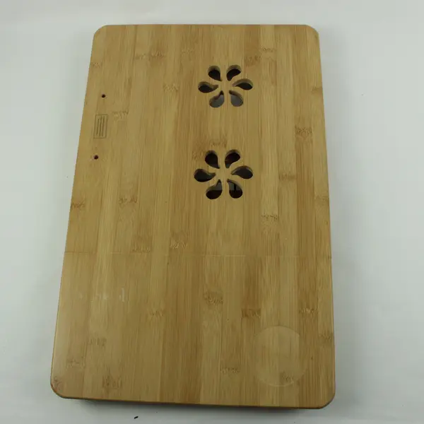 Unbranded Bamboo Portable Laptop Lap Desk Ventilated Wood Tray 21.5 x 13.5
