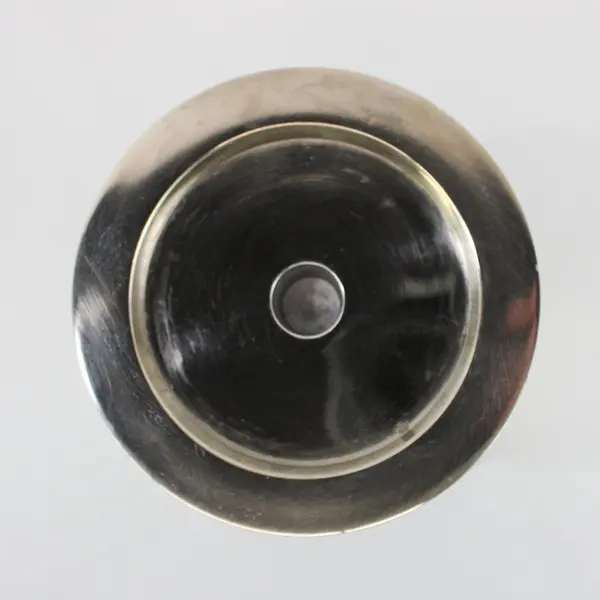 Pottery Barn Wood & Silver Pillar Candle Holder 8"