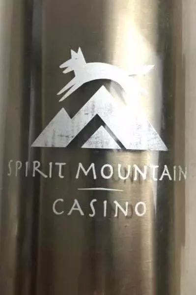 Lot of 2 Spirit Mountain Casino Insulated Stainless Steel Flasks 9.75"