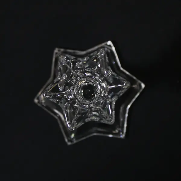 DePlomb 24% Lead Crystal Star Shaped 4 in Taper Candle Holder