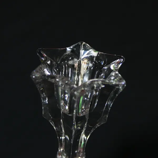 DePlomb 24% Lead Crystal Star Shaped 4 in Taper Candle Holder