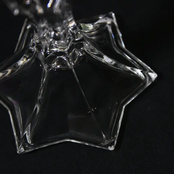 DePlomb 24% Lead Crystal Star Shaped 4 in Taper Candle Holder
