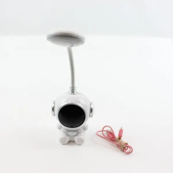 Astronaut LED Desk Lamp White Space Figure Flexible Neck Tested