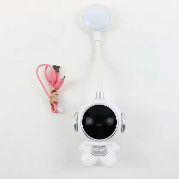 Astronaut LED Desk Lamp White Space Figure Flexible Neck Tested