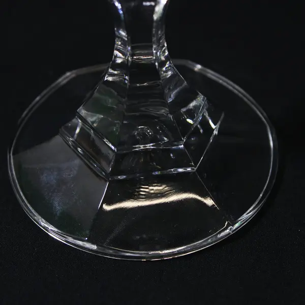 Libbey 2245 Clear Pressed Glass Paneled 4 in Taper Candlestick Holder