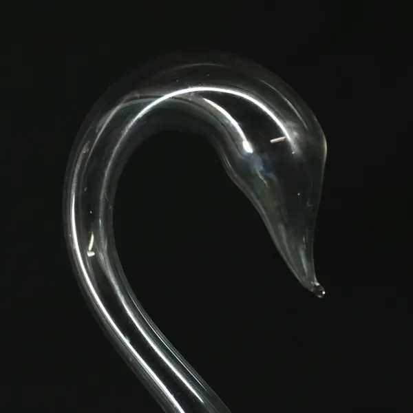 Hand Blown Clear Glass Swan Bud Vase 6.5 Inch
