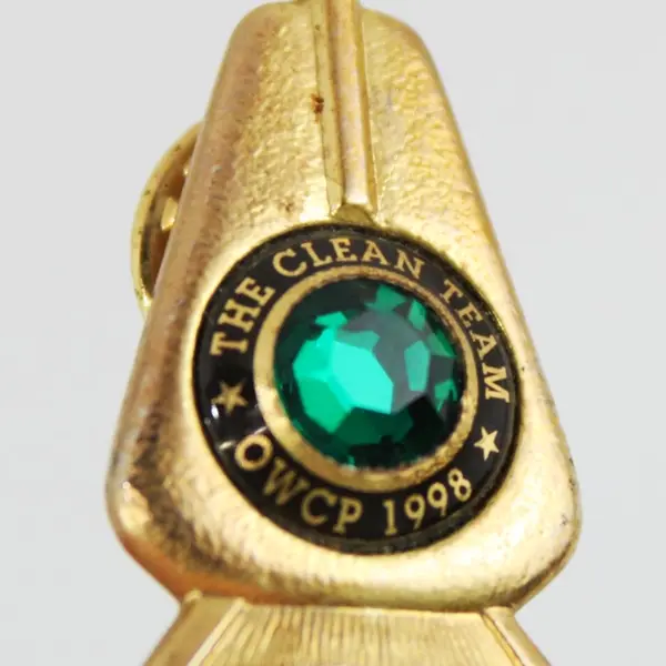 The Clean Team OWCP 1998 Commemorative Gold Tone Triangle Pin
