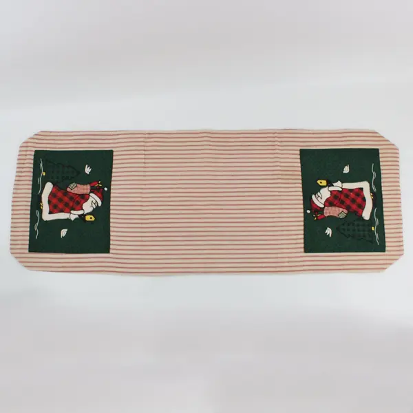 Christmas Santa Quilted Table Runner & Placemats 3 Pc Set Holiday Decor
