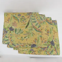Set of 4 Multicolor Boho Floral Cloth Napkins Reusable Table Linens