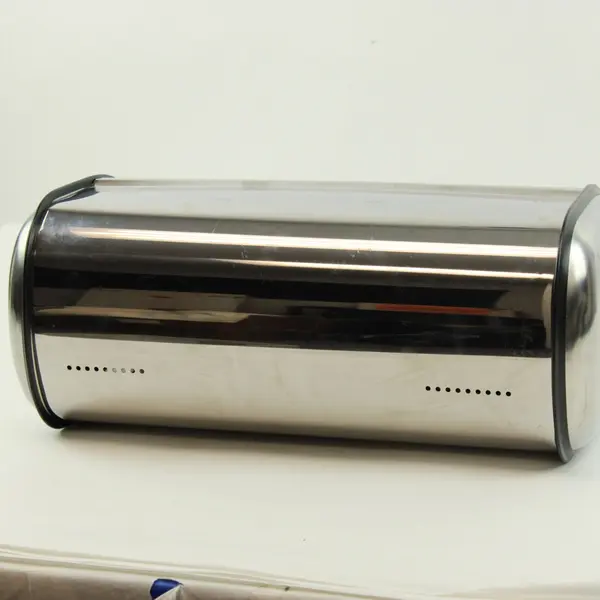 Stainless Steel 18 Inch Roll-Top Bread Box Countertop Storage