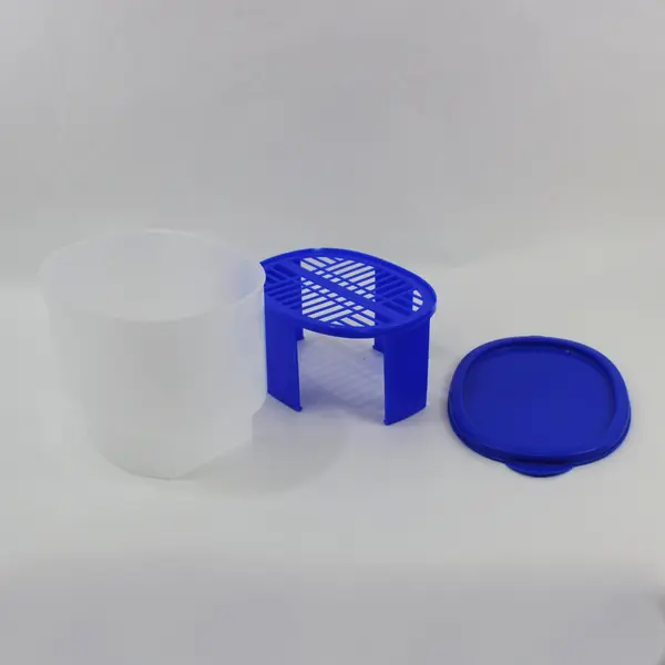 Baby Better Breader Bowl Batter Shaker with Blue Lid and Handles