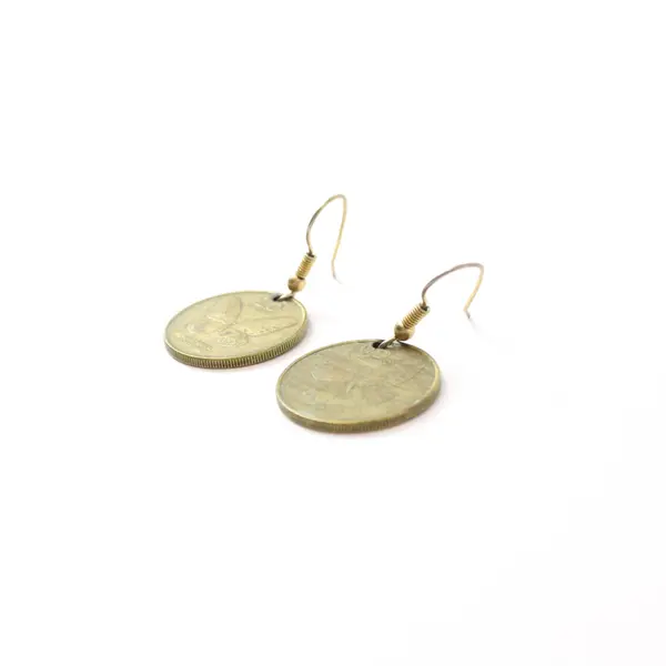 Philippines 25 Sentimos Butterfly Coin Dangle Earrings Pair