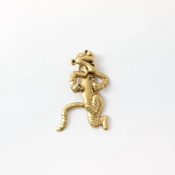 Disney Tigger Gold Tone Brooch Pin 2.25in Collectible