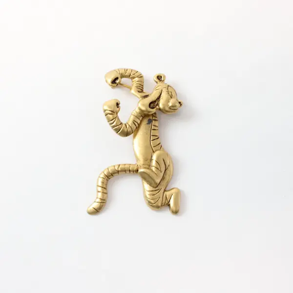 Disney Tigger Gold Tone Brooch Pin 2.25in Collectible