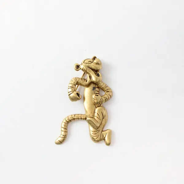 Disney Tigger Gold Tone Brooch Pin 2.25in Collectible