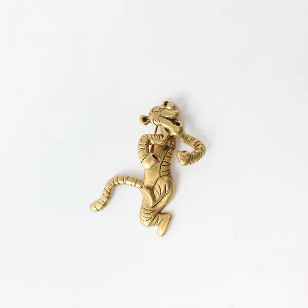 Disney Tigger Gold Tone Brooch Pin 2.25in Collectible