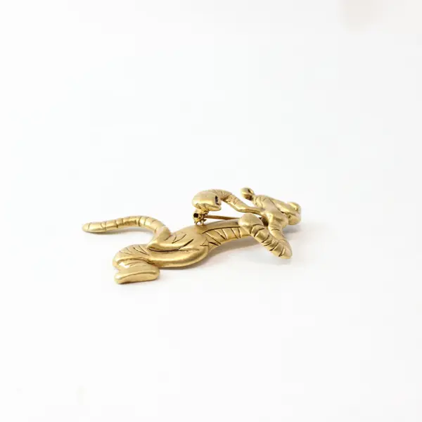 Disney Tigger Gold Tone Brooch Pin 2.25in Collectible