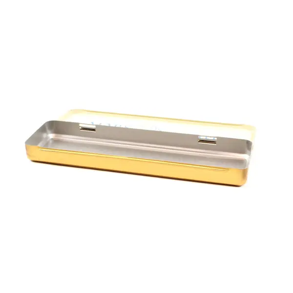 Staedtler Mars Empty Metal Pencil Tin Case Gold Tone Border