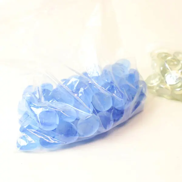 2 Bags Flat Glass Marbles Light Blue & Clear Vase Filler Craft 1.6 lb