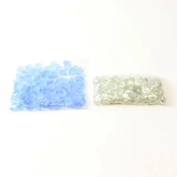 2 Bags Flat Glass Marbles Light Blue & Clear Vase Filler Craft 1.6 lb
