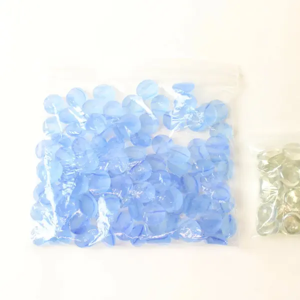 2 Bags Flat Glass Marbles Light Blue & Clear Vase Filler Craft 1.6 lb