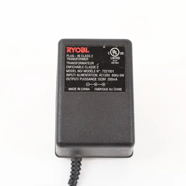 Genuine RYOBI 7221001 12V Power Tool Charger DC 9V 200mA
