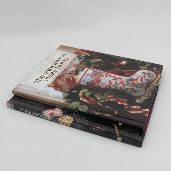 Lot Of 2 Leisure Arts HC Books 'O Christmas Tree' & 'The Stockings Were Hung'