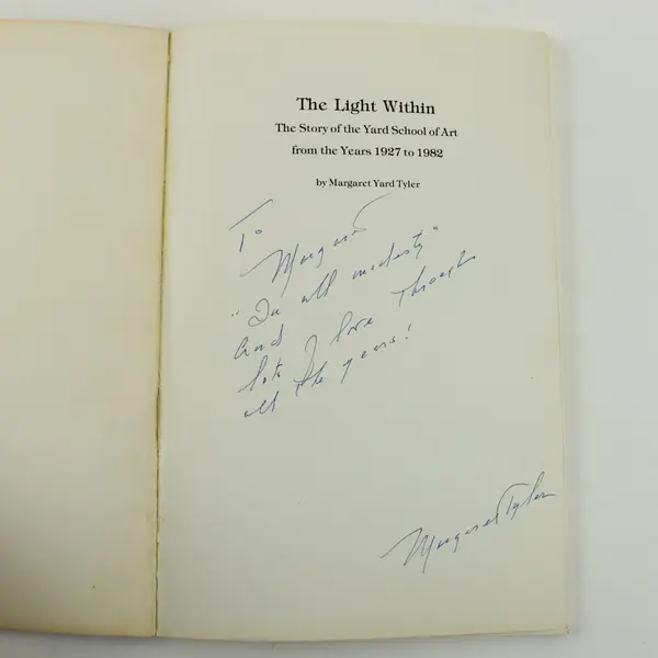 The Light Within by Margaret Yard Tyler Book Signed