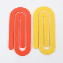 Pair Super Clip Bookmarks Plastic Yellow Orange Jumbo