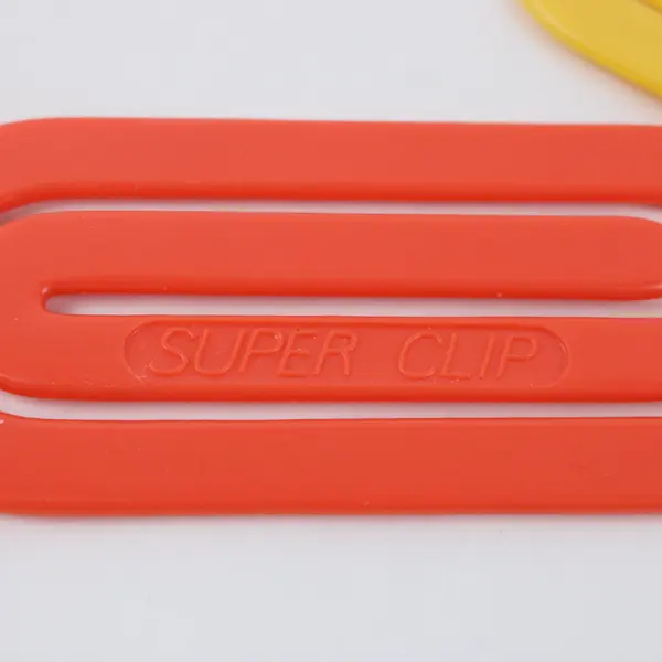 Pair Super Clip Bookmarks Plastic Yellow Orange Jumbo