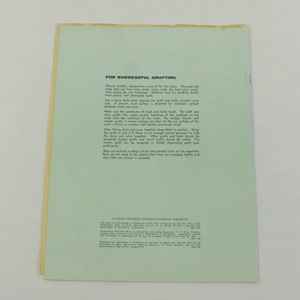 Grafting Fruit Trees PNW Bulletin 62 January 1965 Gardening Booklet
