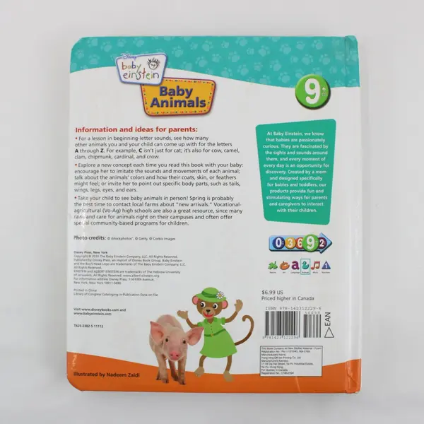 Disney Baby Einstein Baby Animals Children's Board Book 2010