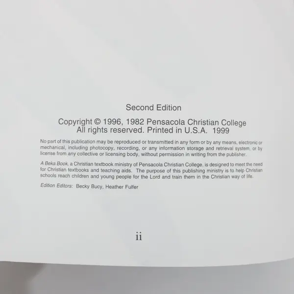 A Beka Book Workbook B Handbook Grammar & Composition 2nd Ed 1999 Softcover