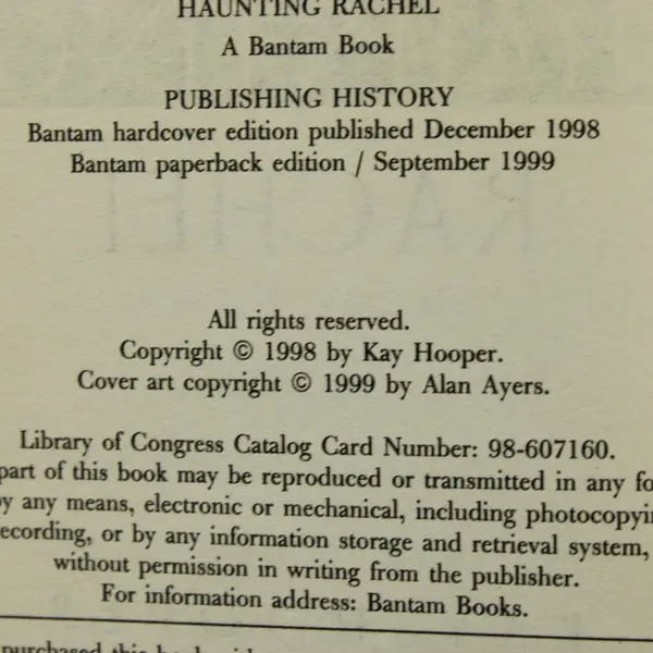 Haunting Rachel Kay Hooper 1999 Bantam Paperback Romantic Suspense